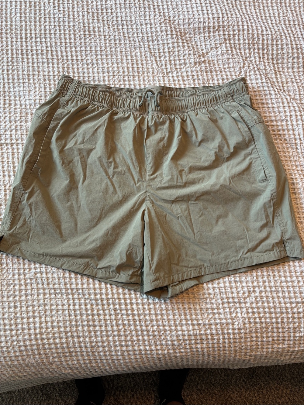 Men's Olive Athletic Drawstring Shorts